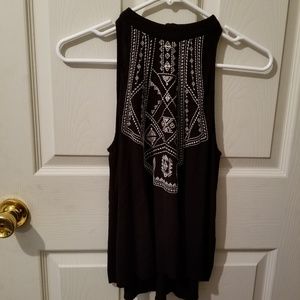 Black and Tan Hi-Neck Tan Top